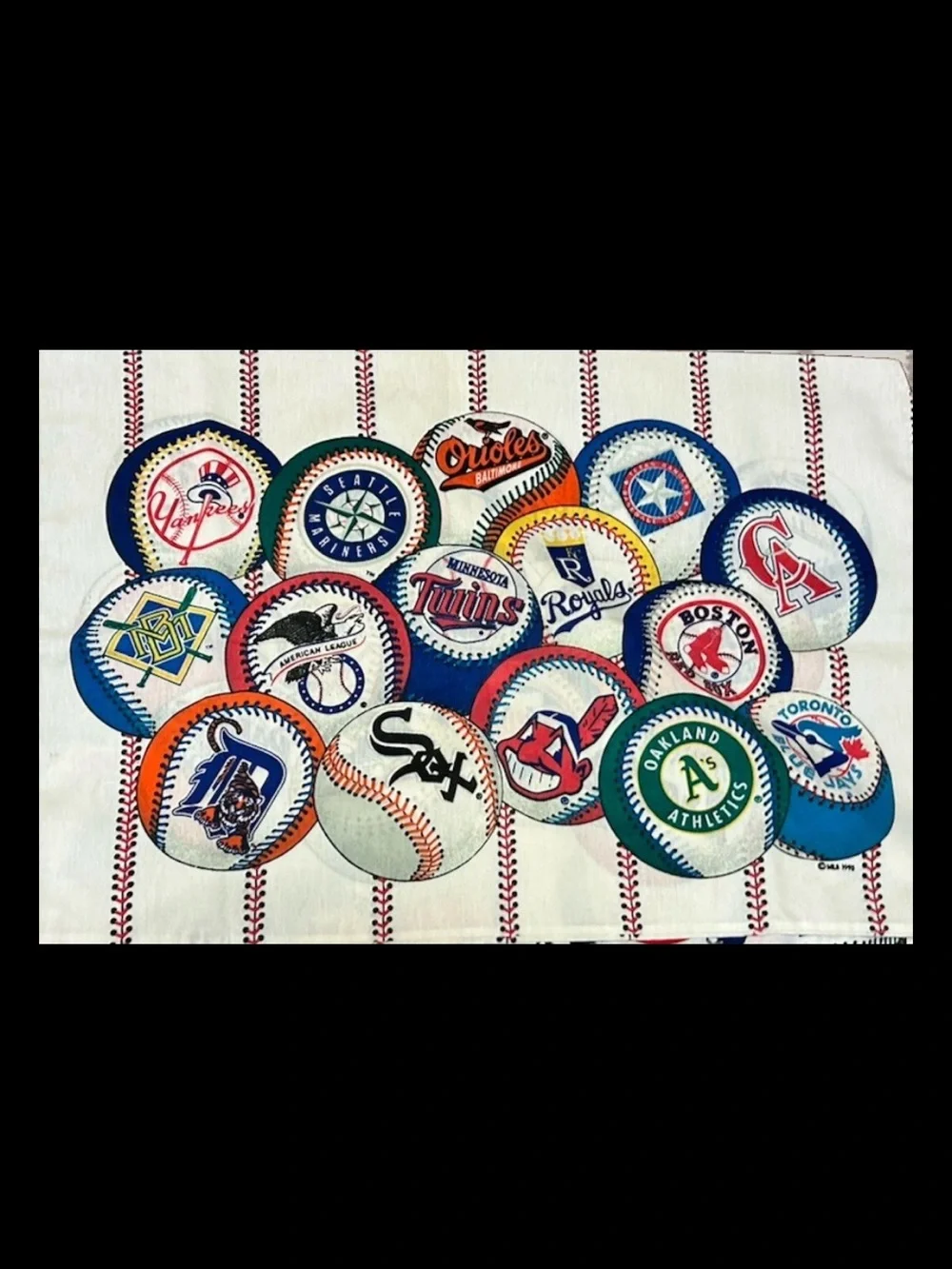 Vtg MLB Team Logo Twin Flat Sheet With tPillowcase 1993 The Bibb Company